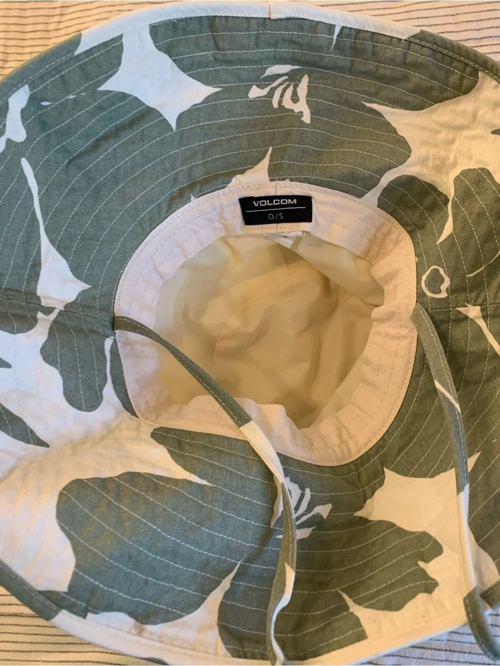 Volcom Green and White Camo Kids Bucket Hat